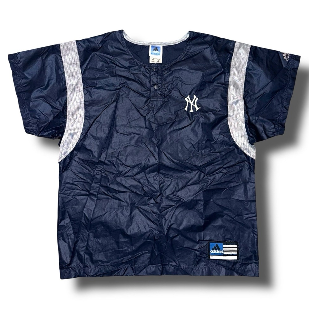 Vintage New York Yankees Windbreaker Men Large 90s Y2K ADIDAS TEAM‎ MLB Pullover